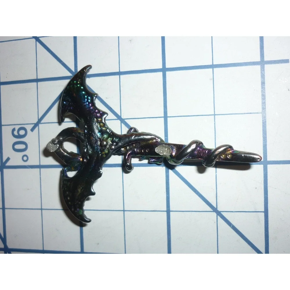 Pewter Dragon Sword Iridescent Pendant Charm Craft‎ Component Jewelry Finding